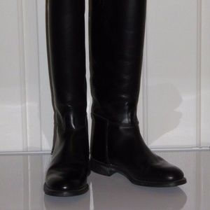 JOHN ASHBOURNE Equestrian Knee High Black Leather